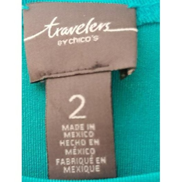 🎉Travelers By Chico's Teal Tank Top L - Picture 3 of 5